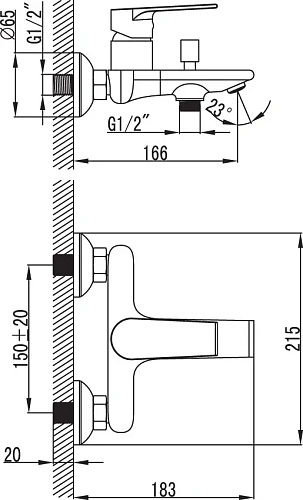 Смеситель для ванны Iddis Edifice EDISB00i02 с душем Смеситель для ванны Iddis Edifice EDISB00i02 с душем