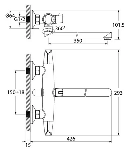 Смеситель для ванны IDDIS Funk (FUNSBL2i10WA) Смеситель для ванны IDDIS Funk (FUNSBL2i10WA)