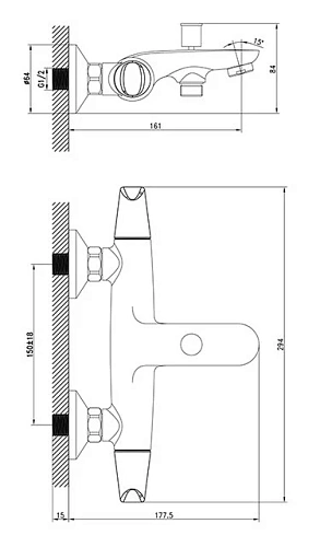 Смеситель для ванны Iddis Funk FUNSB00i02 с душем Смеситель для ванны Iddis Funk FUNSB00i02 с душем