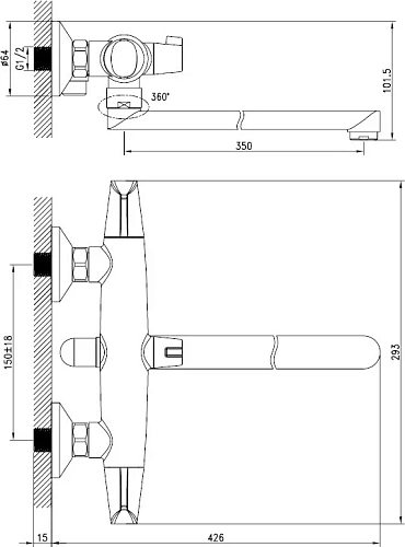 Смеситель для ванны Iddis Funk FUNSBL2i10 универсальный Смеситель для ванны Iddis Funk FUNSBL2i10 универсальный