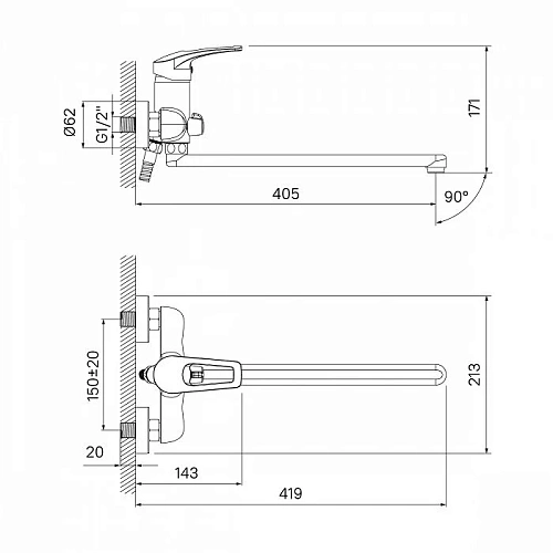 Смеситель для ванны IDDIS Harizma (HARSBL2i10) Смеситель для ванны IDDIS Harizma (HARSBL2i10)