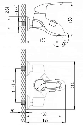 Смеситель для ванны IDDIS Lausanne (DK23094CNK) Смеситель для ванны IDDIS Lausanne (DK23094CNK)