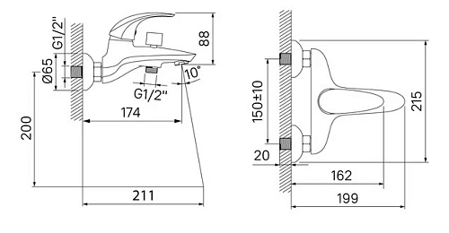 Смеситель для ванны IDDIS Leaf (LEASB00i02WA) Смеситель для ванны IDDIS Leaf (LEASB00i02WA)