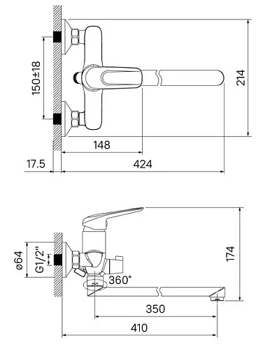 Смеситель для ванны IDDIS Male (MALSBL2i10WA) Смеситель для ванны IDDIS Male (MALSBL2i10WA)