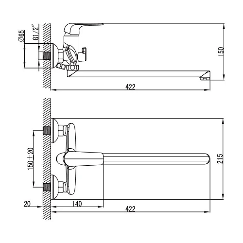 Смеситель для ванны IDDIS Pond (PONSBL2i10) Смеситель для ванны IDDIS Pond (PONSBL2i10)