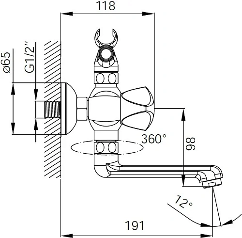 Смеситель для ванны Iddis Praktic Plus PRPSB02i02 с душем Смеситель для ванны Iddis Praktic Plus PRPSB02i02 с душем
