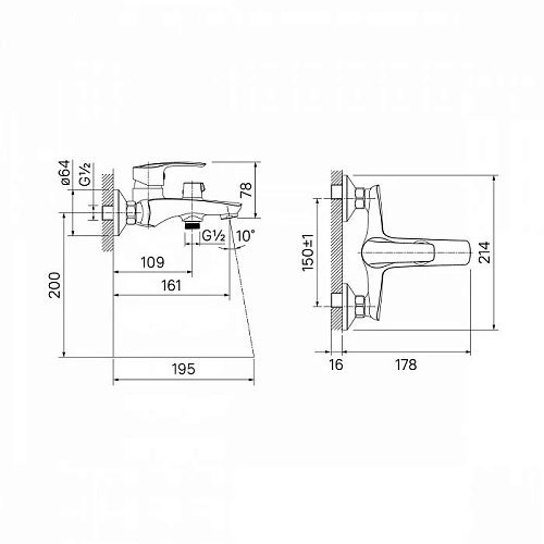 Смеситель для ванны Iddis Ray RAYSB02i02WA Смеситель для ванны Iddis Ray RAYSB02i02WA