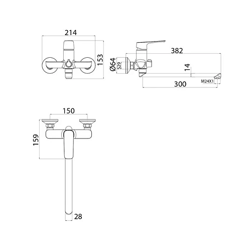 Смеситель для ванны Iddis Sign (SIGSBL2i10WA) Смеситель для ванны Iddis Sign (SIGSBL2i10WA)