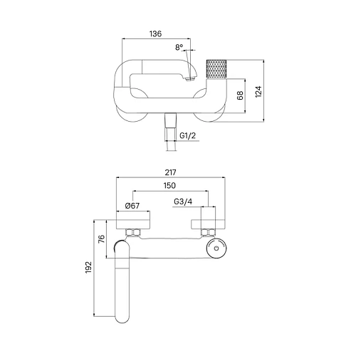 Смеситель для ванны IDDIS Twist (TWISBBTi02WA) с управлением Push Control Смеситель для ванны IDDIS Twist (TWISBBTi02WA) с управлением Push Control