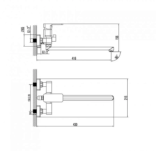 Смеситель для ванны IDDIS Urban (URBSBL2i10) Смеситель для ванны IDDIS Urban (URBSBL2i10)