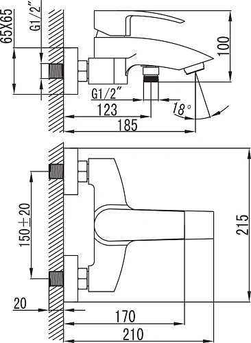 Смеситель для ванны Iddis Vane YA23177C с душем Смеситель для ванны Iddis Vane YA23177C с душем