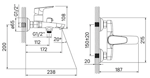 Смеситель для ванны Iddis Zodiac ZODSB02i02 универсальный Смеситель для ванны Iddis Zodiac ZODSB02i02 универсальный