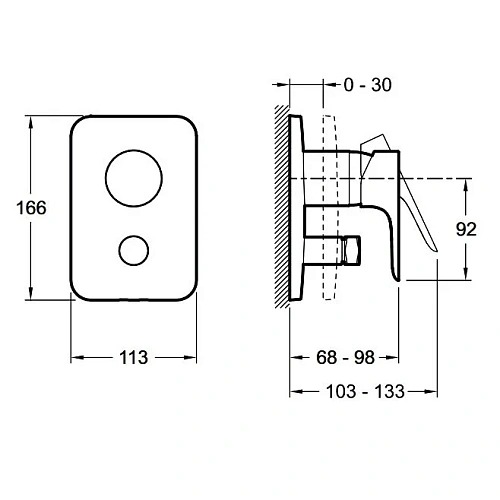Смеситель для ванны Jacob Delafon Aleo E98717-CP Смеситель для ванны Jacob Delafon Aleo E98717-CP