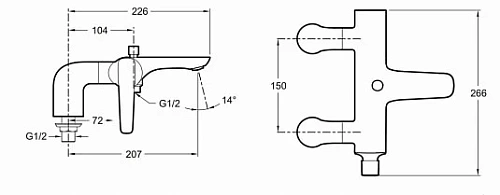 Смеситель для ванны Jacob Delafon Aleo+ E72320-CP Смеситель для ванны Jacob Delafon Aleo+ E72320-CP