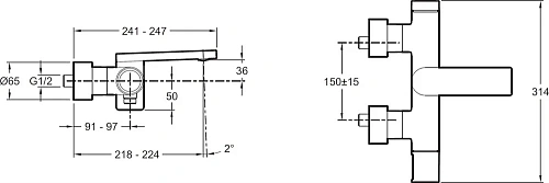 Смеситель для ванны Jacob Delafon Composed E73095-CP Смеситель для ванны Jacob Delafon Composed E73095-CP
