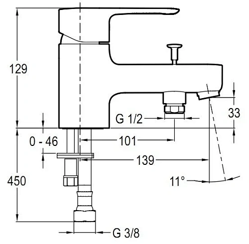 Смеситель для ванны Jacob Delafon July E16044-4-CP Смеситель для ванны Jacob Delafon July E16044-4-CP