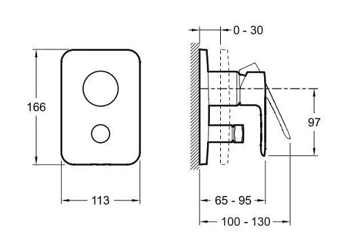 Смеситель для ванны Jacob Delafon July E98714-CP встраиваемый 2 выхода Смеситель для ванны Jacob Delafon July E98714-CP встраиваемый 2 выхода