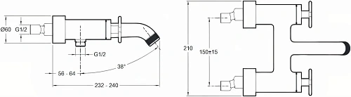 Смеситель для ванны Jacob Delafon Nouvelle Vague E78350-BLV термостатический Смеситель для ванны Jacob Delafon Nouvelle Vague E78350-BLV термостатический