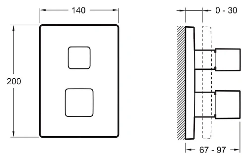 Смеситель для ванны Jacob Delafon Square E75387-CP с системой скрытого монтажа встраиваемый 2 выхода 98699D-NF+E75387-CP Смеситель для ванны Jacob Delafon Square E75387-CP с системой скрытого монтажа встраиваемый 2 выхода 98699D-NF+E75387-CP