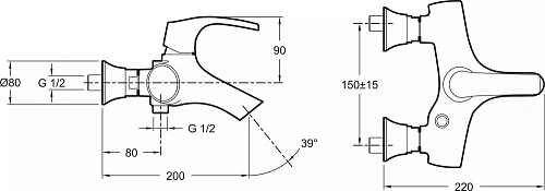 Смеситель для ванны Jacob Delafon Symbol E71680-CP Смеситель для ванны Jacob Delafon Symbol E71680-CP