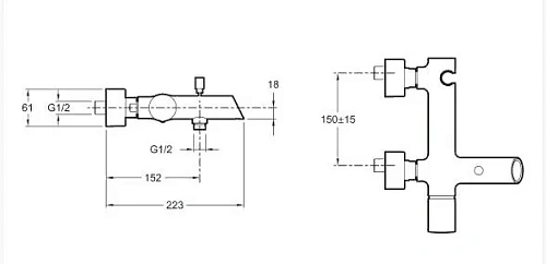 Смеситель для ванны Jacob Delafon Toobi E8963-BN, Полированный никель Смеситель для ванны Jacob Delafon Toobi E8963-BN, Полированный никель