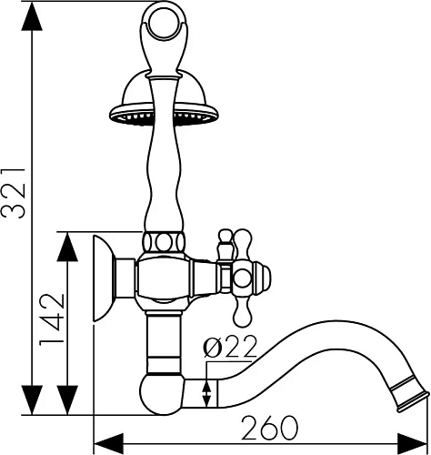 Смеситель для ванны Kaiser 44422-1 бронза Смеситель для ванны Kaiser 44422-1 бронза