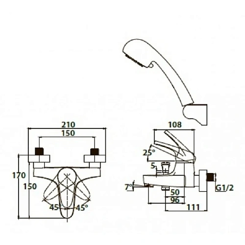 Смеситель для ванны Kaiser 55022-4 белый Смеситель для ванны Kaiser 55022-4 белый
