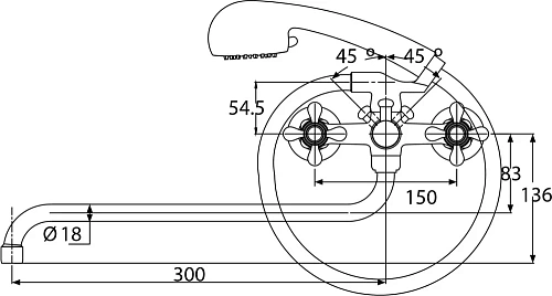 Смеситель для ванны Kaiser Carlson Style 442551BR 44255-1 Br Смеситель для ванны Kaiser Carlson Style 442551BR 44255-1 Br