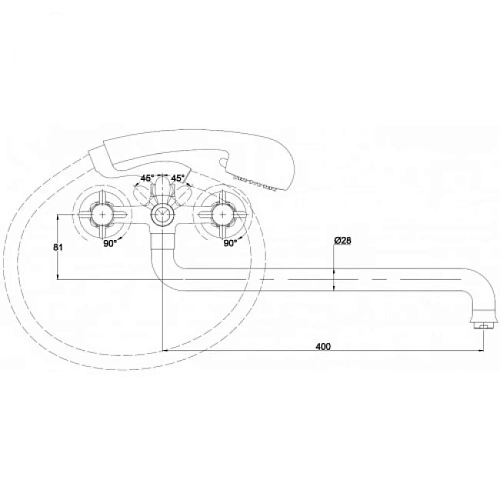 Смеситель для ванны Kaiser Cross 41055 Смеситель для ванны Kaiser Cross 41055