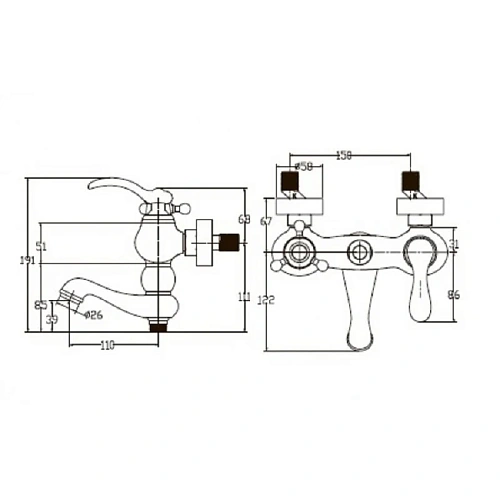 Смеситель для ванны Kaiser Logo 47722-1Br Смеситель для ванны Kaiser Logo 47722-1Br