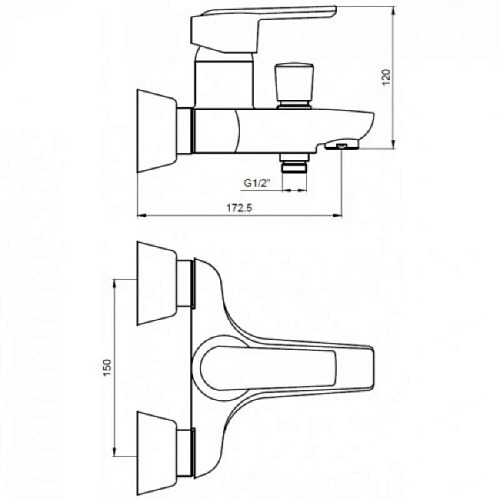 Смеситель для ванны Kaiser Orbit 20022 Смеситель для ванны Kaiser Orbit 20022