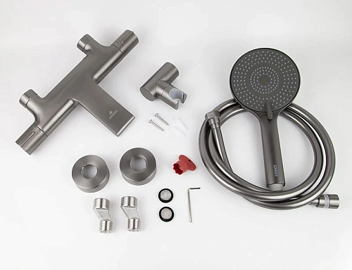 Смеситель для ванны Kaiser Serio 05322-15 с термостатом Вороненая сталь Смеситель для ванны Kaiser Serio 05322-15 с термостатом Вороненая сталь