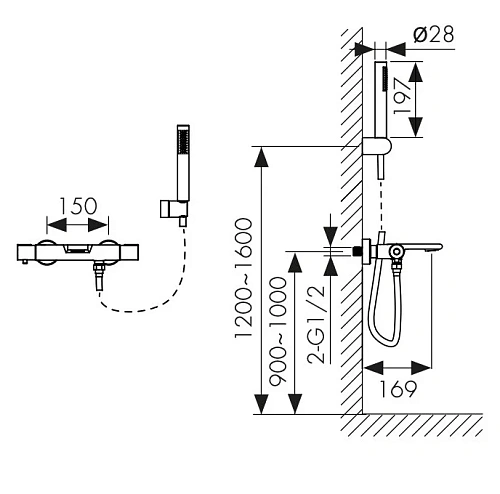 Смеситель для ванны Kaiser Serio 05322-4 с термостатом Белый матовый Смеситель для ванны Kaiser Serio 05322-4 с термостатом Белый матовый