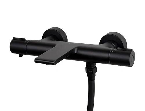 Смеситель для ванны Kaiser Serio 05322-9 с термостатом Черный матовый Смеситель для ванны Kaiser Serio 05322-9 с термостатом Черный матовый