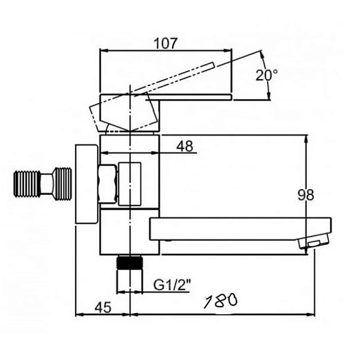 Смеситель для ванны Kaiser Sonat 34022L-1 Смеситель для ванны Kaiser Sonat 34022L-1