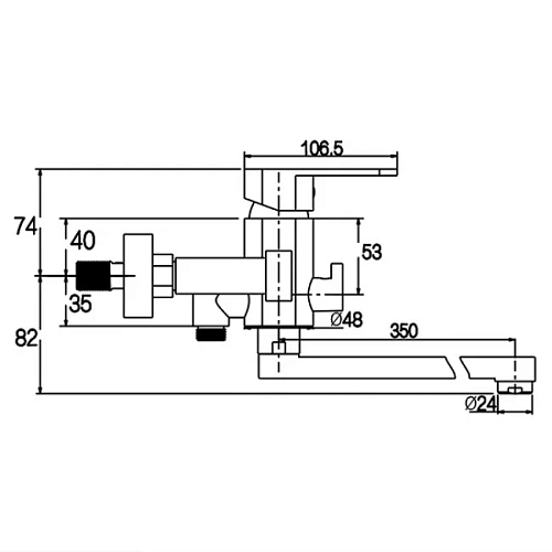 Смеситель для ванны Kaiser Sonat 34155 Смеситель для ванны Kaiser Sonat 34155