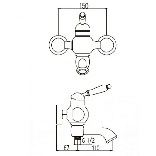 Смеситель для ванны Kaiser Stone 61222 Смеситель для ванны Kaiser Stone 61222