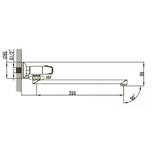 Смеситель для ванны Kaiser Topaz 17155+KOMPLEKT Смеситель для ванны Kaiser Topaz 17155+KOMPLEKT