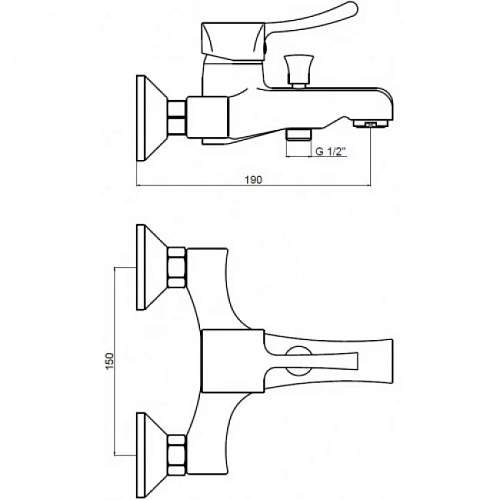 Смеситель для ванны Kaiser Verona 29044 Смеситель для ванны Kaiser Verona 29044