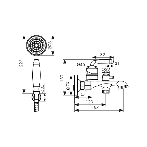 Смеситель для ванны Kaiser Vincent бронза 31522-1 Смеситель для ванны Kaiser Vincent бронза 31522-1