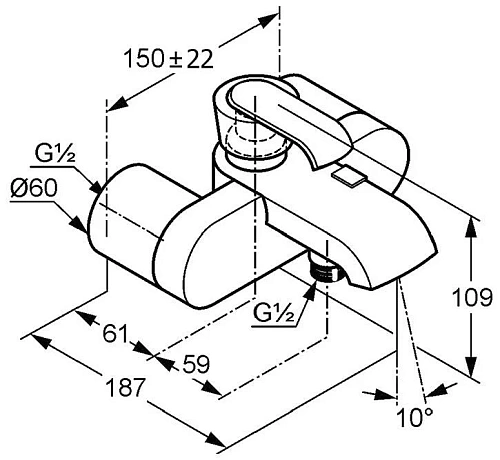 Смеситель для ванны Kludi Joop! 55443H775 Смеситель для ванны Kludi Joop! 55443H775