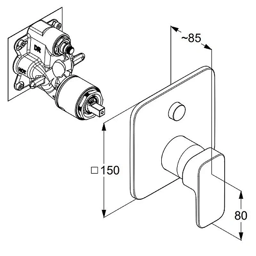 Смеситель для ванны Kludi RENON 427593975 черный матовый Смеситель для ванны Kludi RENON 427593975 черный матовый