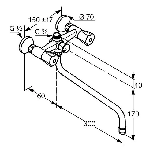 Смеситель для ванны Kludi Standard 251230515 Смеситель для ванны Kludi Standard 251230515