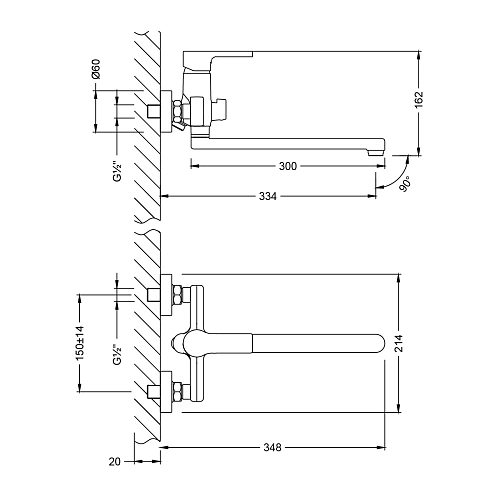 Смеситель для ванны Lemark Aura LM0651CH универсальный , хром Смеситель для ванны Lemark Aura LM0651CH универсальный , хром