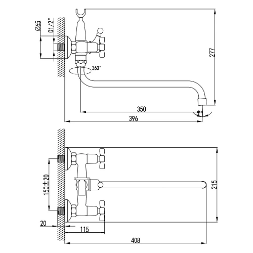 Смеситель для ванны Lemark Benefit LM2551C универсальный, хром Смеситель для ванны Lemark Benefit LM2551C универсальный, хром