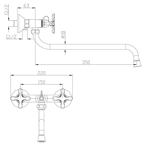 Смеситель для ванны Lemark Duetto (LM5751C) Смеситель для ванны Lemark Duetto (LM5751C)