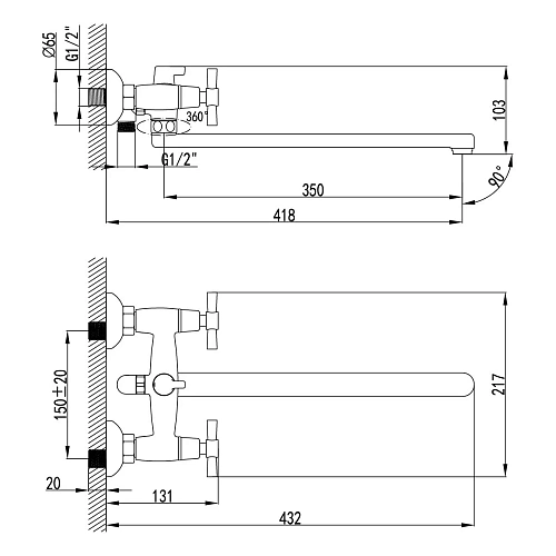 Смеситель для ванны Lemark Neo LM2212C универсальный, хром Смеситель для ванны Lemark Neo LM2212C универсальный, хром