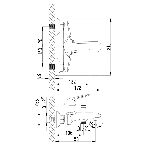 Смеситель для ванны Lemark Plus Advance LM1202C Смеситель для ванны Lemark Plus Advance LM1202C