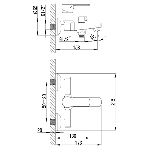 Смеситель для ванны Lemark Plus Grace LM1512C, хром Смеситель для ванны Lemark Plus Grace LM1512C, хром