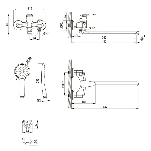 Смеситель для ванны Lemark Pramen LM3317C, хром Смеситель для ванны Lemark Pramen LM3317C, хром